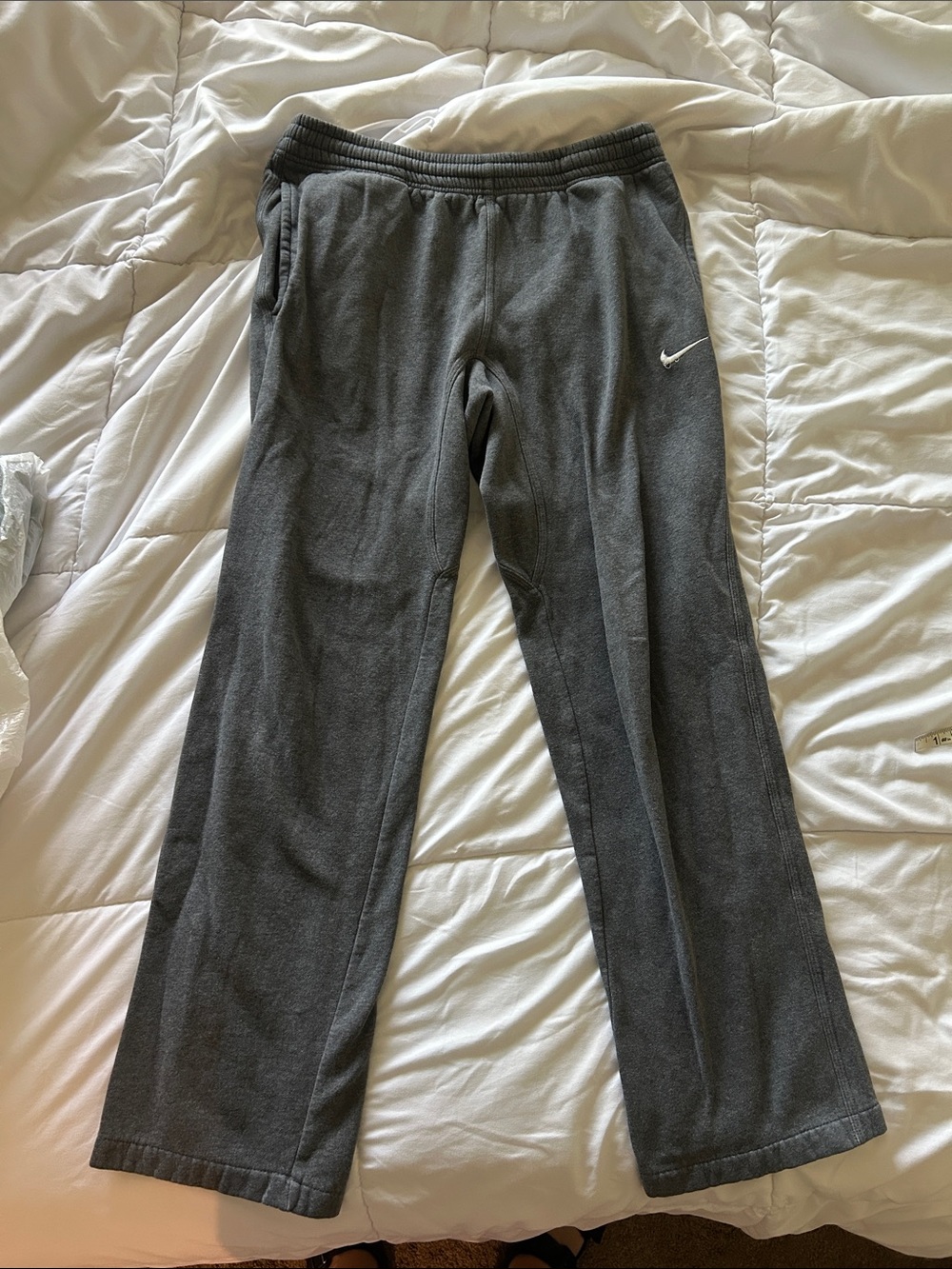 Nike Men's Dark Gray Fleece Joggers with White Swoosh